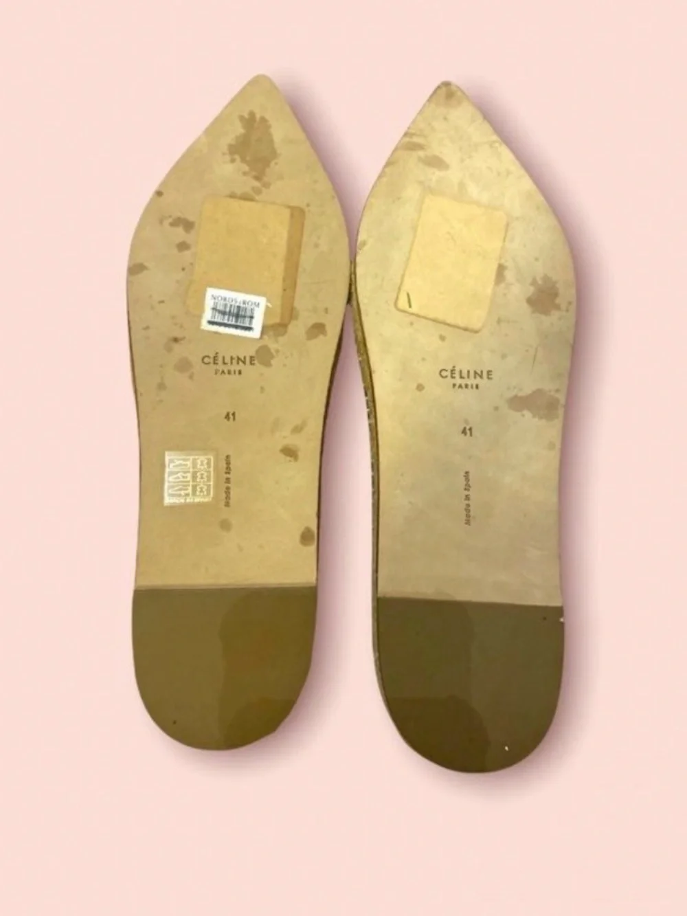 NEW Celine Navy Leather Espadrille Slip-Ons
